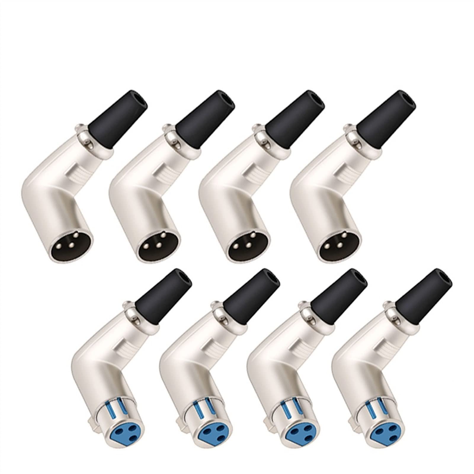 Conector XLR hembra de 3 pines en ángulo recto para soldar cable de micrófono pack de 10