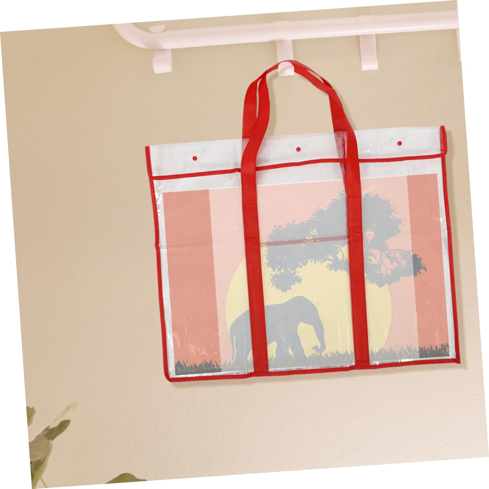 DIYEAH Sketchpad Bag Poster Storage Container Bulletin Board Storage Tool Kit Storage Bags Clear Drawing Bag Canvas Drawing Bags Portable Work Paper Bag Whiteboard Toolkit Plastic Red