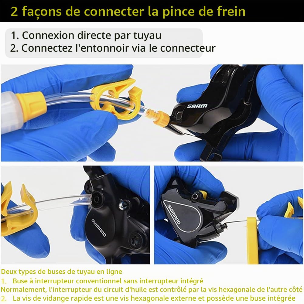 Kit Purge Freins, Kit de Purge de Frein de Vélo pour Shimano, MAGURA, TEKTRO, TRP Hydraulic Disc Brakes, Kit Purge Frein VTT