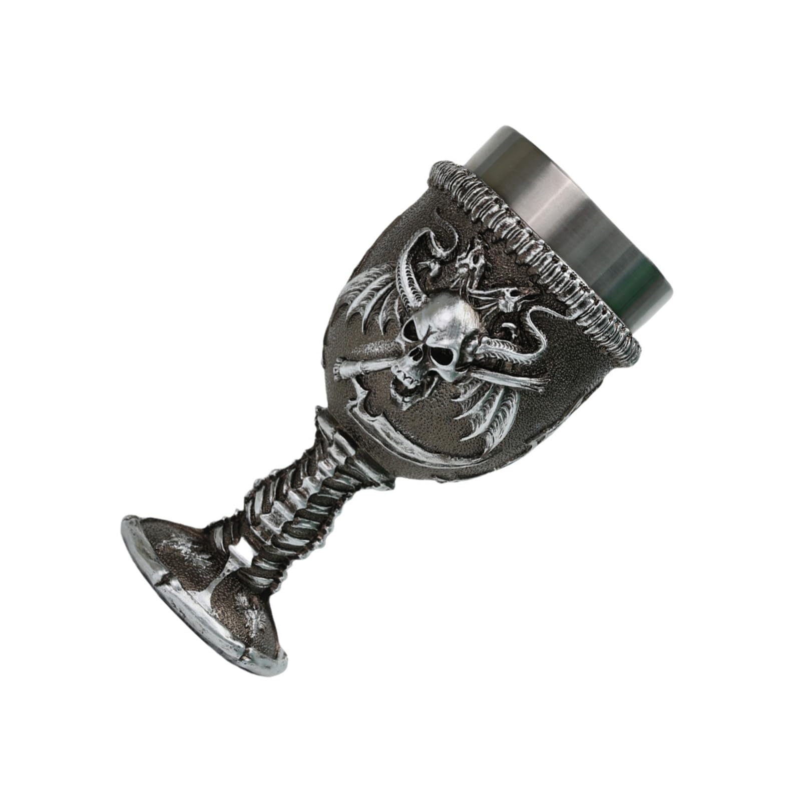 Buxuaaaa Themed Skull Chalices with Thermal Insulation Layer for Wine Cocktails Beverages in Halloween Weddings Double Layer Wine Cup