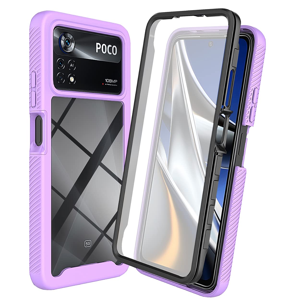 ESONG Cover per Xiaoi Poco X4 Pro 5G,Custodia Protettiva di Grado