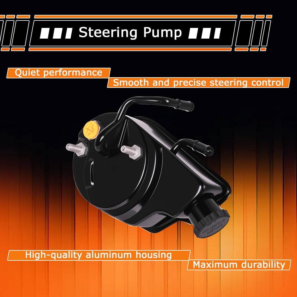 Green orange 20-8739 Power Steering Pump with Reservoir for Cadillac Escalade E 2002, For Chevrolet C1500/2500 Suburban, Silverado, GMC C1500/2500/3500 Suburban,K1500/2500/3500, Hummer H2 2003-2007