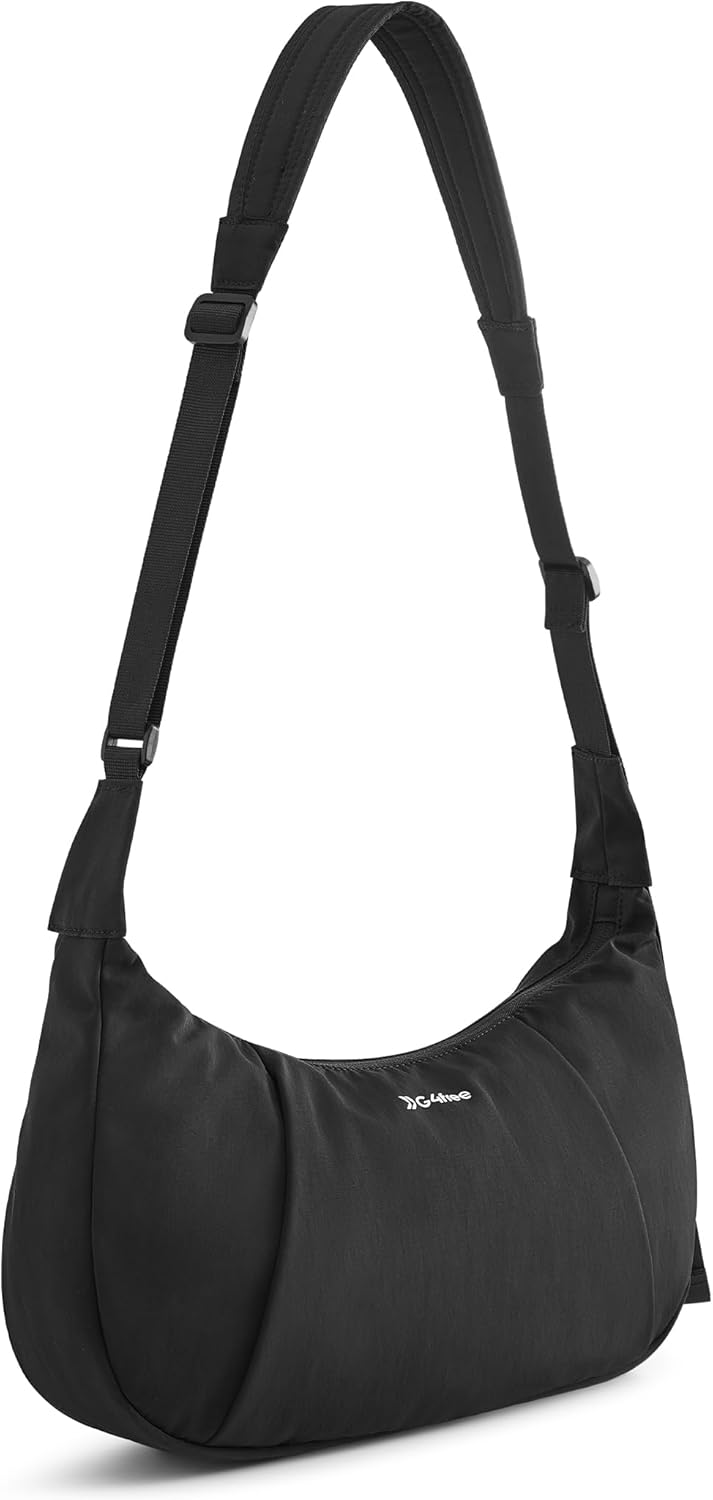 G4Free Crossbody Bag for Women, Casual Hobo Bag Lightweight Shoulder Handbag Fashionable Nylon Crescent Purse
