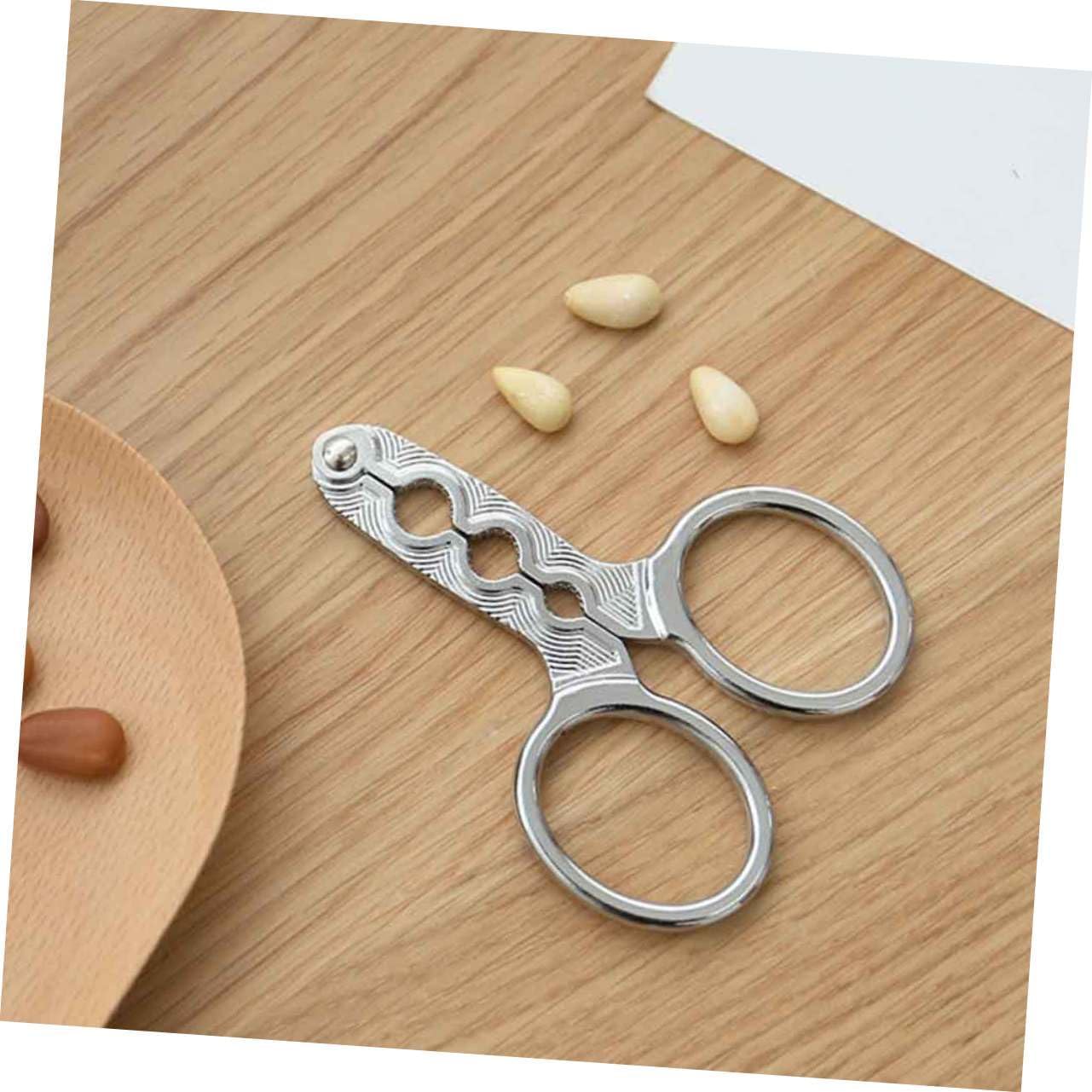 SOLUSTRE 2PCS Heavy Duty Nut Crackers with Design Zinc Alloy Melon Opener for Home Kitchen Use Non Slip Handle Multi Purpose Walnut Shell and Pine Nut Tool Silver