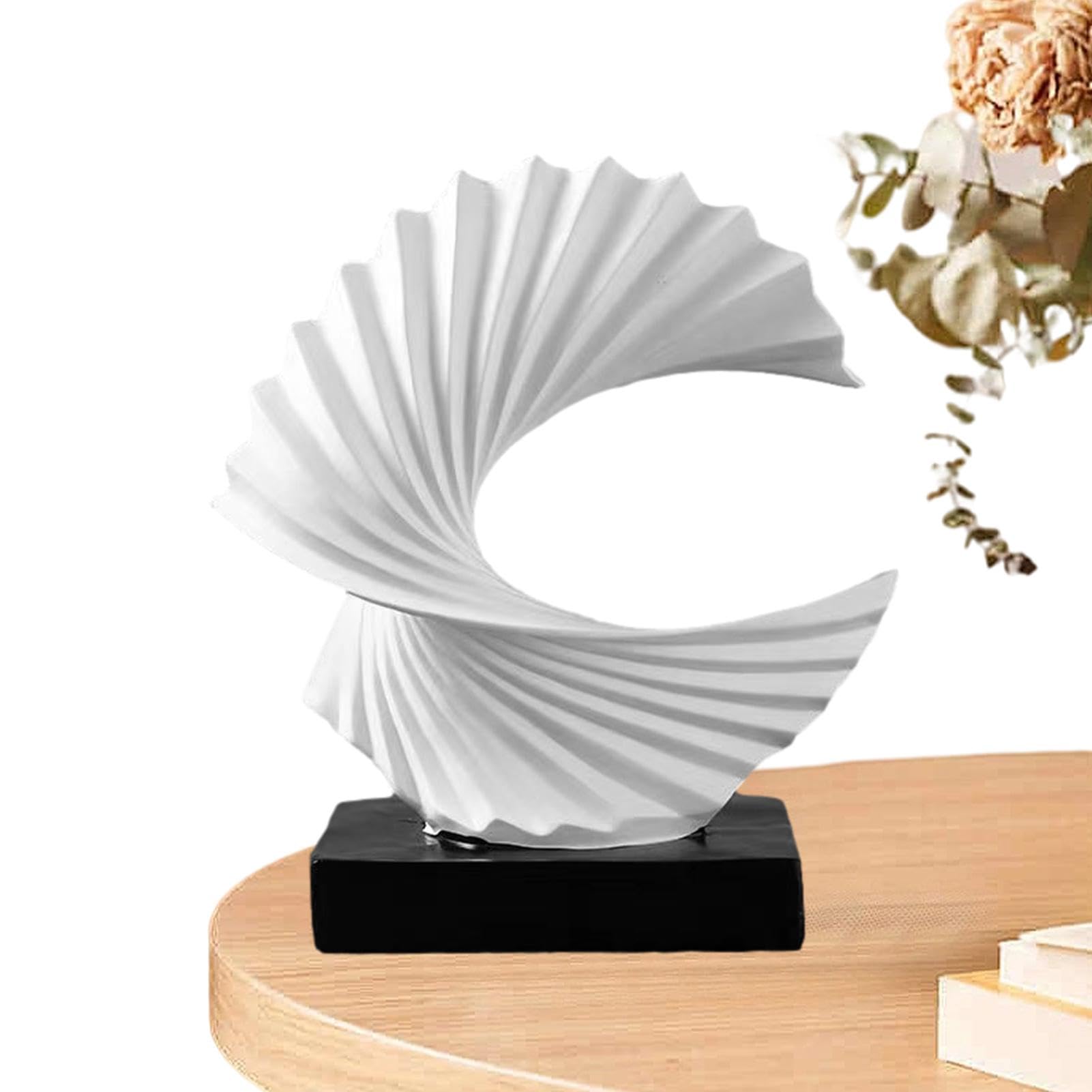 Kasmole Estatua de la Ola | Estatua de Resina de Onda Dorada/Blanca, decoración Abstracta Moderna para el hogar,Decoraciones de Olas oceánicas para Dormitorio Interior, Escritorio, mesita de Noche,