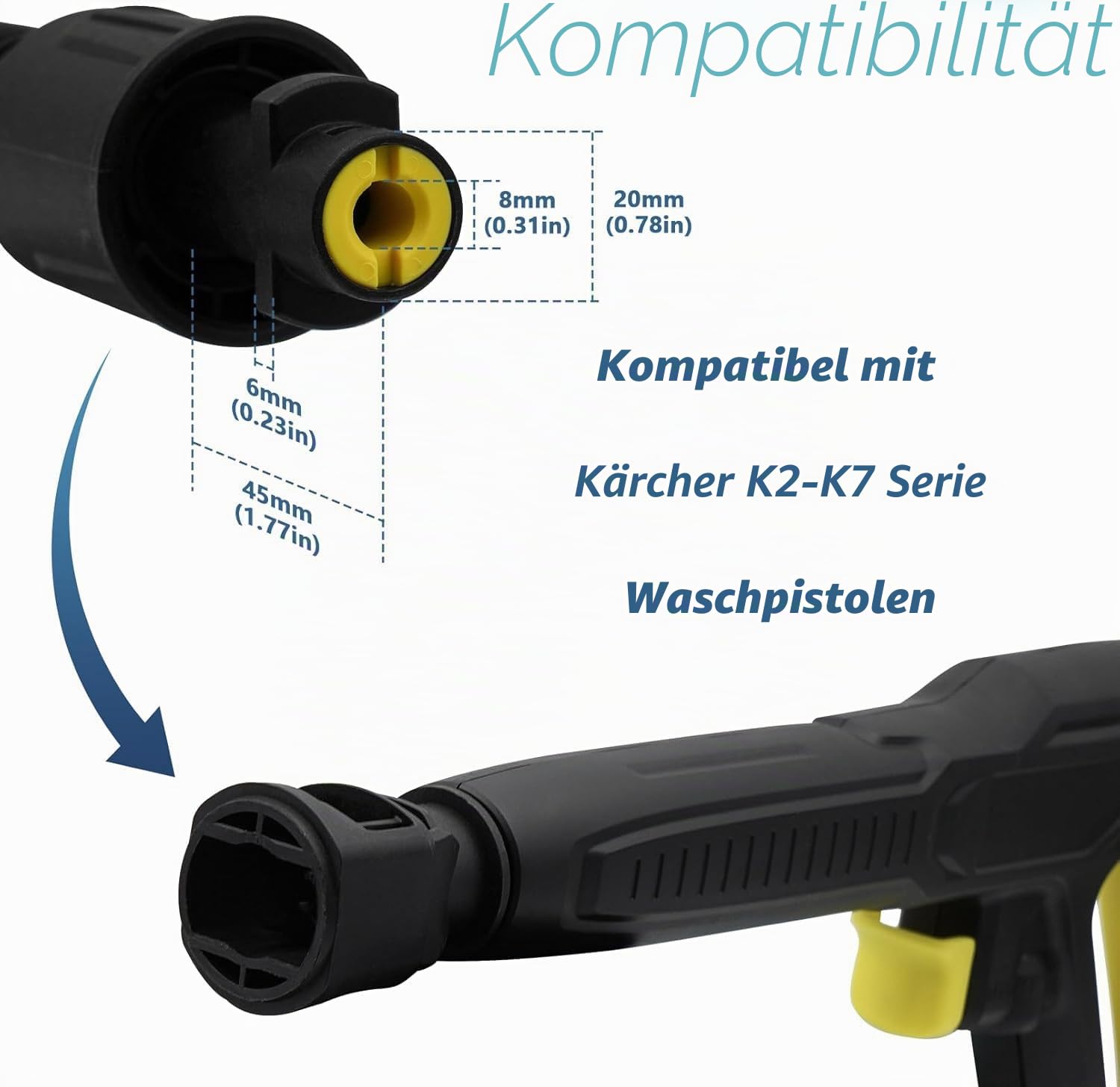 Düsenlanze Erweiterung | 0,4m Verlängerung | Kompatibel mit Karcher K2-K7 | Vergrößert die Reichweite Ihres Hochdruckreinigers (2 pack)