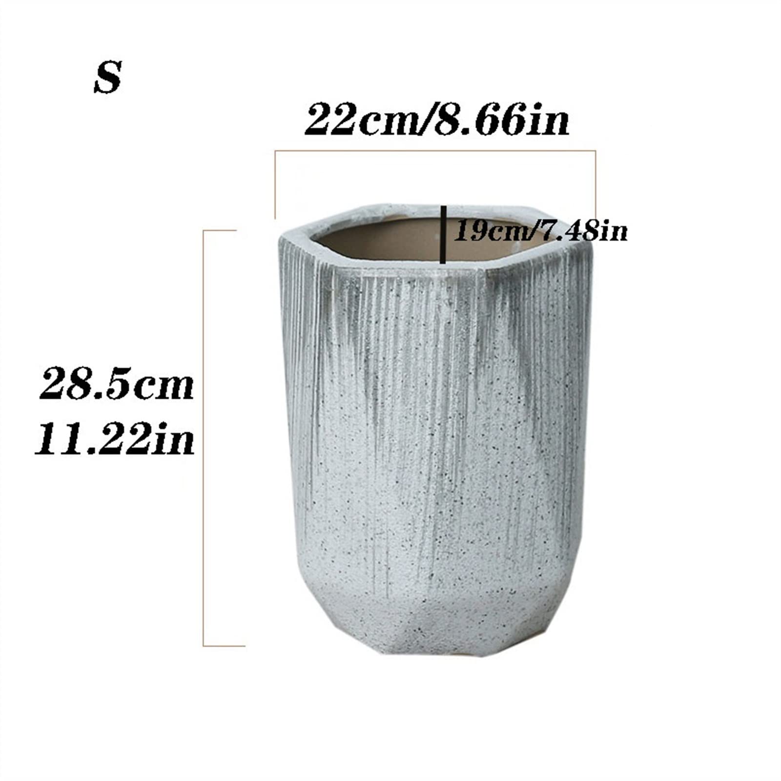 Doniczka kwiatowa Surowa ceramika doniczka bardzo duża domowa doniczka stojąca doniczkowa sześciokątna ceramiczna doniczka Doniczki na Rośliny (Size : S)