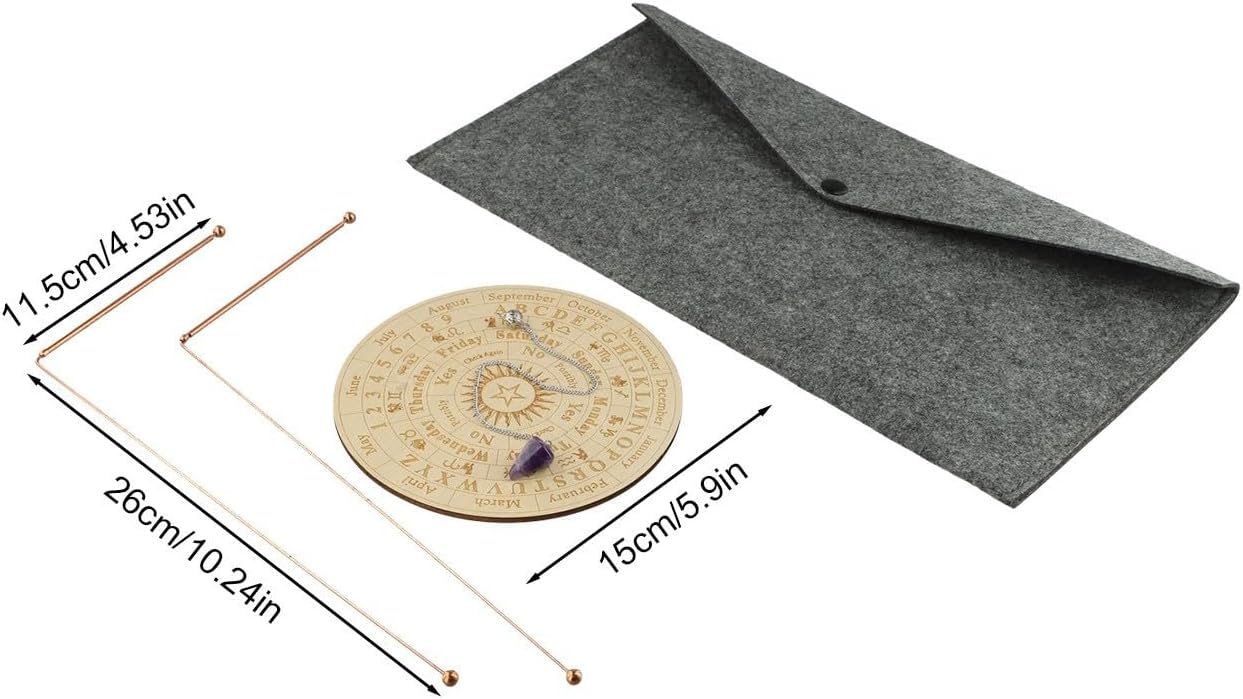 99.9% Dowsing Rods Kit with Pendulum, Telescopic Detector Hunting, Divination Tool Set with Mat and Bag
