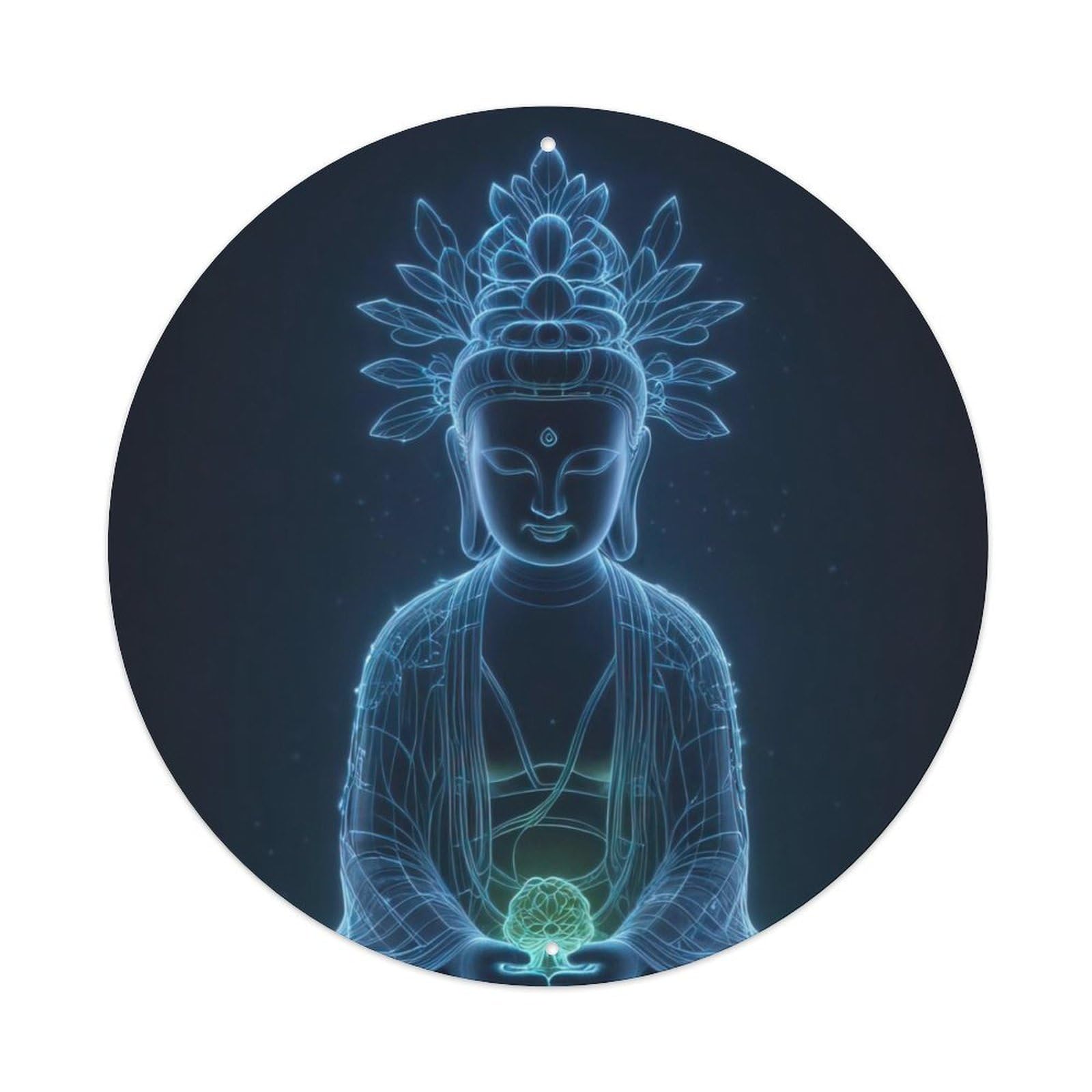Buddhism Artwork Meditating Buddha Metal Tin Sign