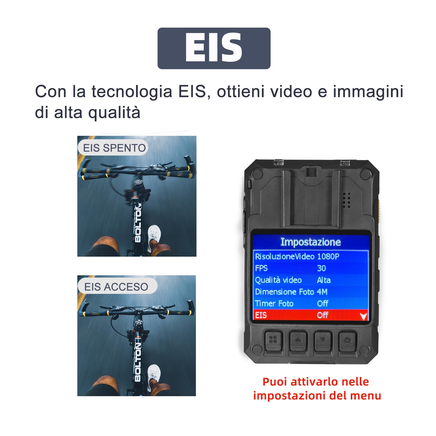 Body-Kamera, EIS Polizei Body-Kamera mit eingebautem 3600mAH Akku, 13 Stunden Videoaufnahme, 1512P HD Körperkamera(64G)