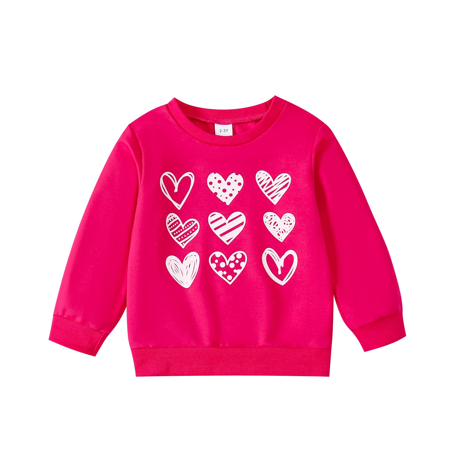 Little Girl Valentines Day Outfit Heart/Love Girl Sweatshirt Kids Pullover Tops 2-9T