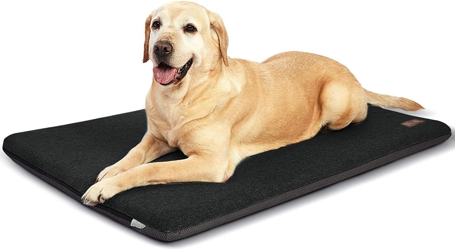 Panku Extra Large 42inch Dog Bed, Dog Crate Pad, Durable Washable Waterproof Bed Crate Mat, Breathable Memory Foam Soft Outdoor Crate Bed, Orthopedic Calming Dog Bed (Charcoal Grey, 42x28x2)