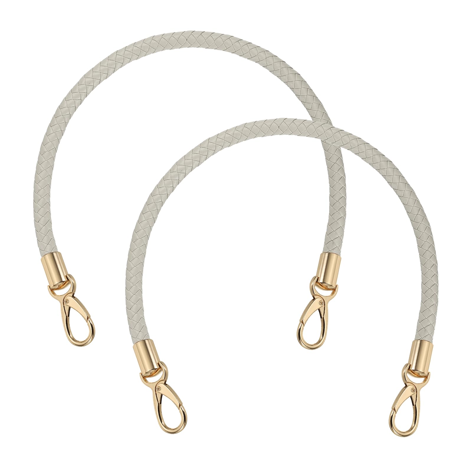 sourcing map 2 Pcs Braided Purse Strap, 21.6 Inch PU Leather, Light Gray โ image 1