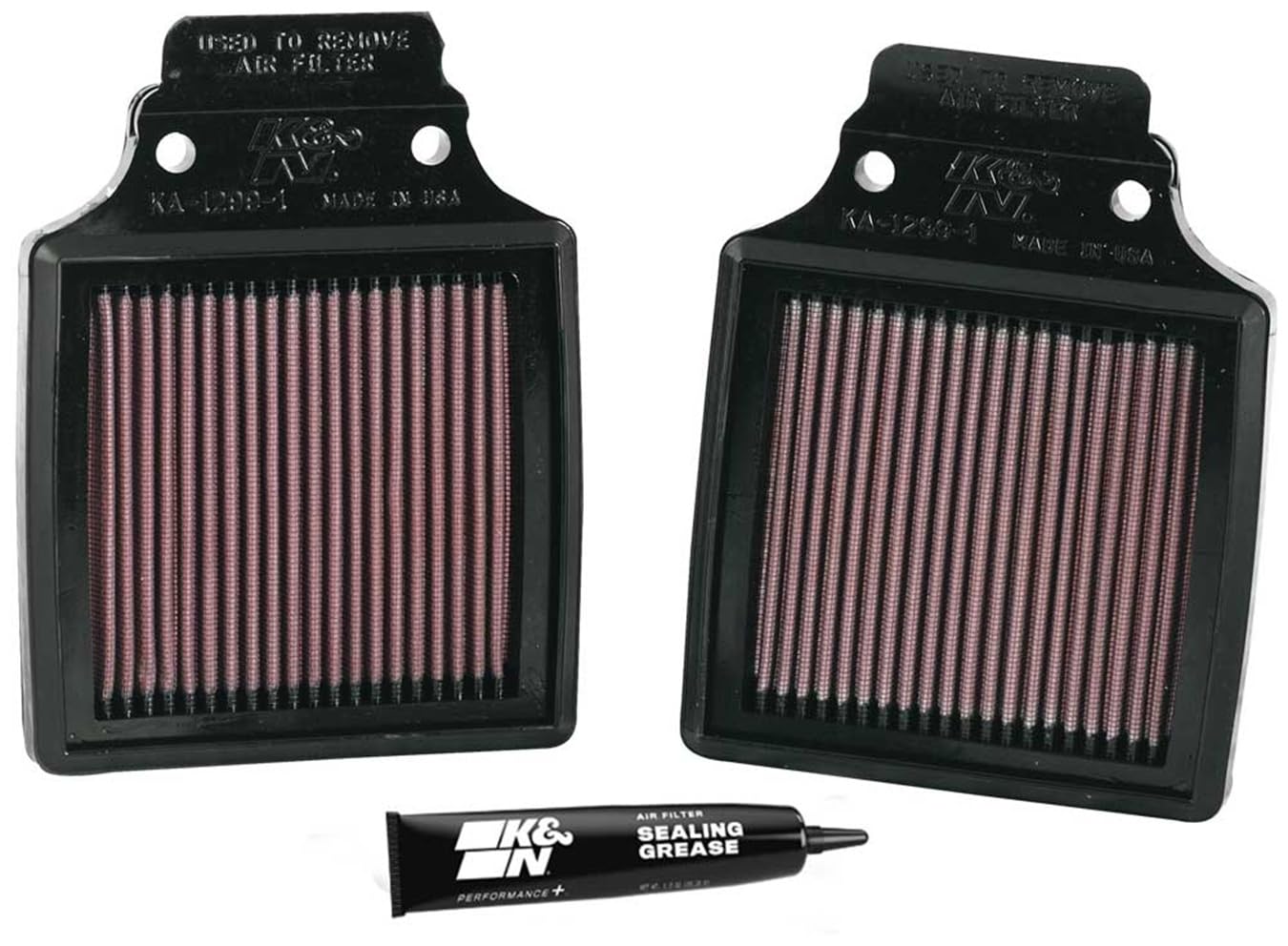 K&N Filtre à air de remplacement compatible avec Kawasaki ZX12R Ninja 2000-2006 (2 pièces) (KA-1299)