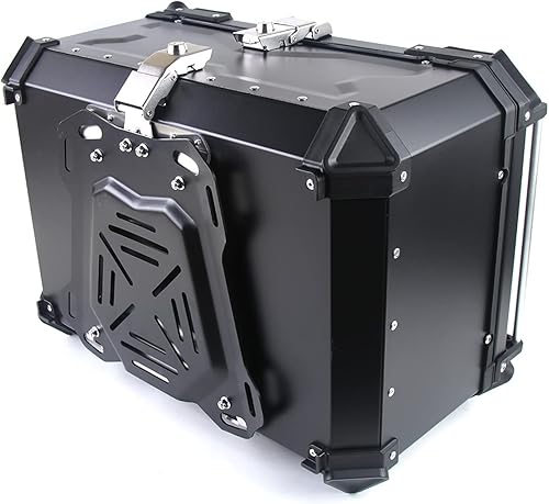 Miniatura 5 de 55L Caja Superior para Motocicleta, Maletero Universal de Aluminio para Motocicleta, Maleta de Equipaje con Doble Llave (Negro, 55L)