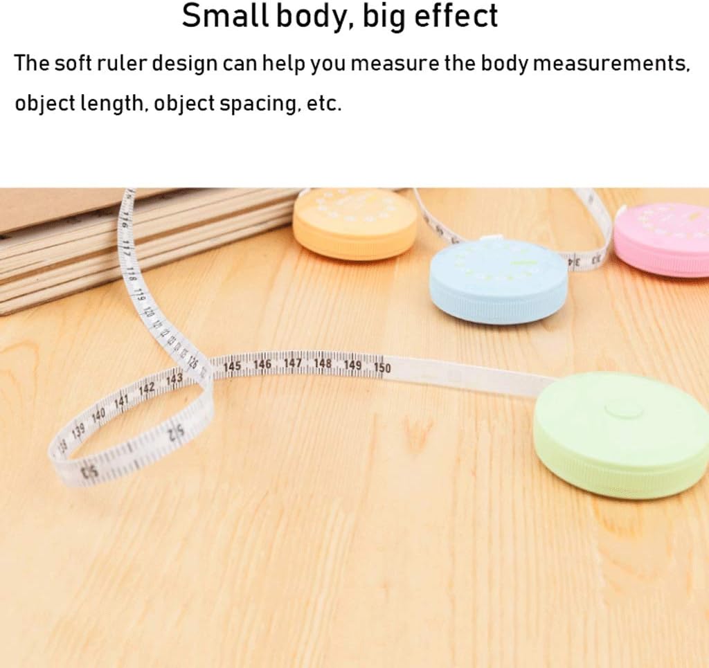 Measuring Tape Measure Portable Household Cutting Sewing Small Tape Measure Tape Health Ruler 1.5m Student Stationery 1.5 Meters Tape Measure Retractable (Color : Pink)(Green)