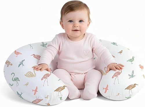 Miniatura 15 de Little Grape Land Almohada de lactancia para lactancia materna, almohada de alimentación ergonómica con funda extraíble, almohada de alimentación