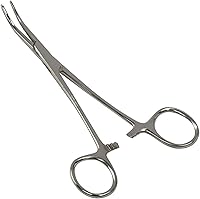 Vista 1 de MABIS Precision Kelly Forceps Locking Tweezers Clamp, Silver, Curved, 5-1/2 Inch, 1 Count (Pack of 1)