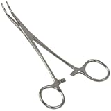 MABIS Precision Kelly Forceps Locking Tweezers Clamp&comma; Silver&comma; Curved&comma; 5-1&sol;2 Inch&comma; 1 Count &lpar;Pack of 1&rpar;