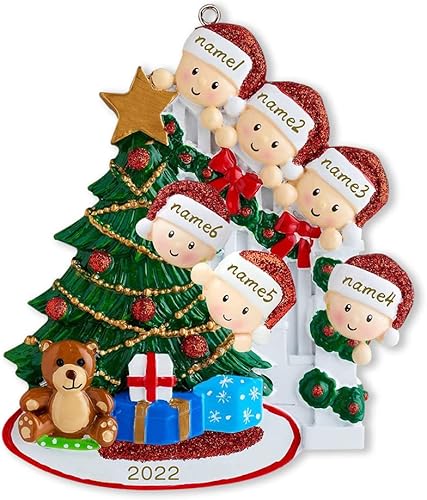 Miniatura 9 de Adorno familiar para árbol de Navidad 2023, adorno colgante para árbol de Navidad de 2023, adorno de familia de 5 nombres, adorno personalizado para