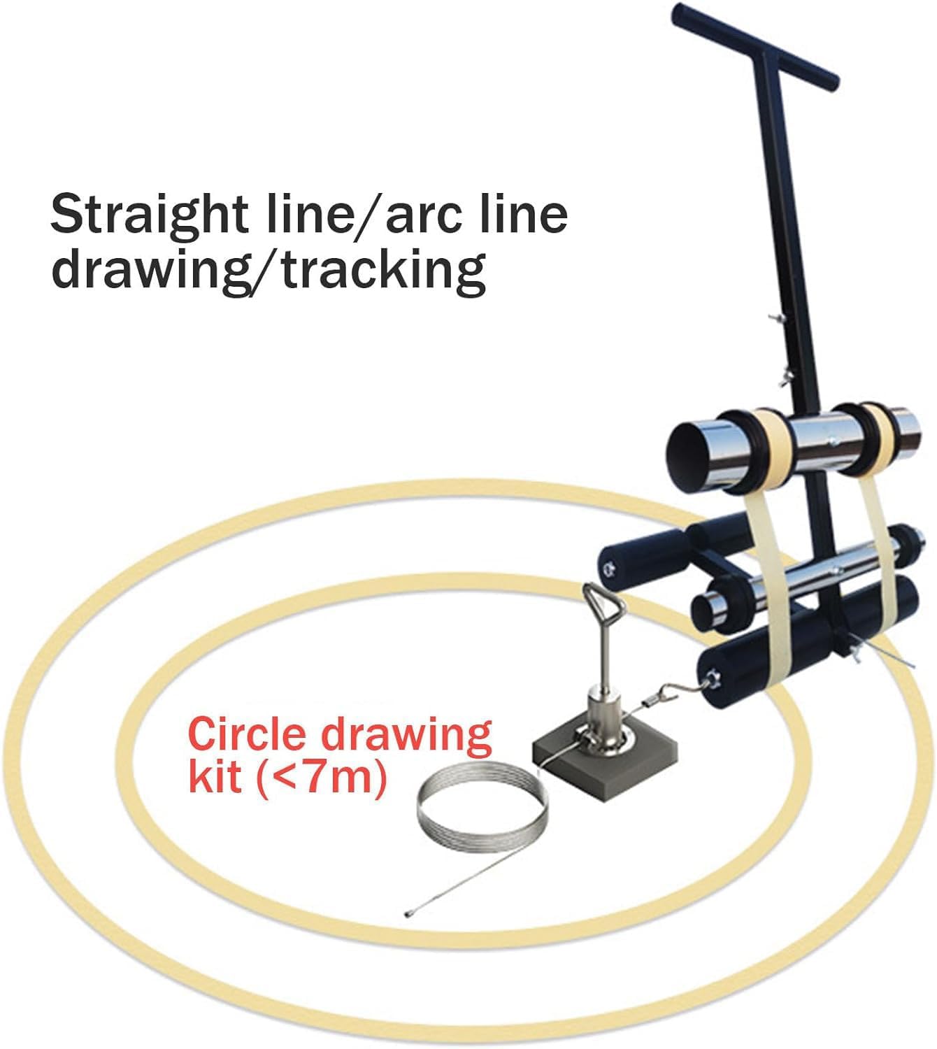 Manual Floor Tape Applicator, Hand Walk-Behind Floor/Line Marking Machine, Sports Counrt Floor Tape Applicator, for Hospital, Gymnasium, School(