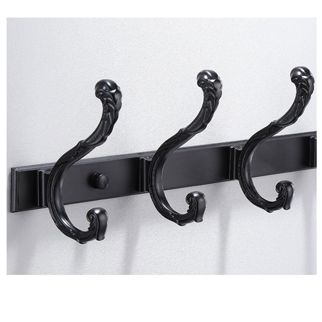LMYSXAOZ Vintage Metal Coat Rack Wall Mount, Aluminum Thickened Hooks Hanging Rail Antique Clothes Towel Racks for Bathroom Entryway Bedroom Behind The Door 7hook