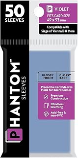 Phantom Sleeves: Gloss/Gloss: Vienna + (Size: Violet ) - 50 Count - Acid-Free & Non-PVC - Made by Capstone Games