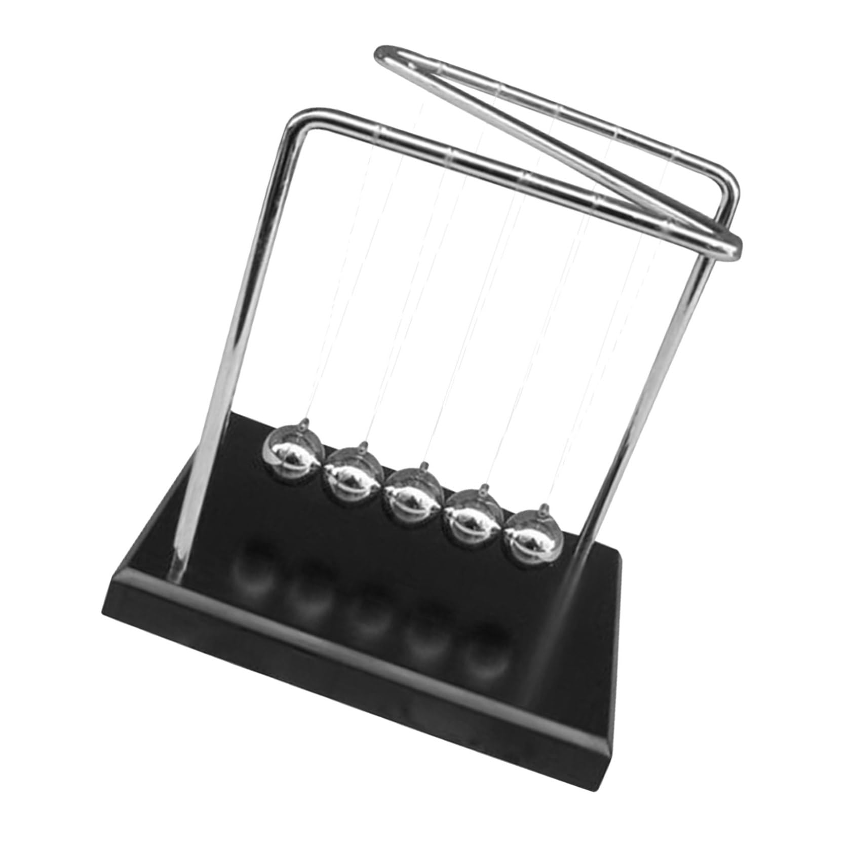 NUOBESTY Pendule de Newton Z Forme Bois Massif Balle Équilibre Acier Lisse Physique pour Bureau et Maison Décoration Kinetique Éducative et Stimulante