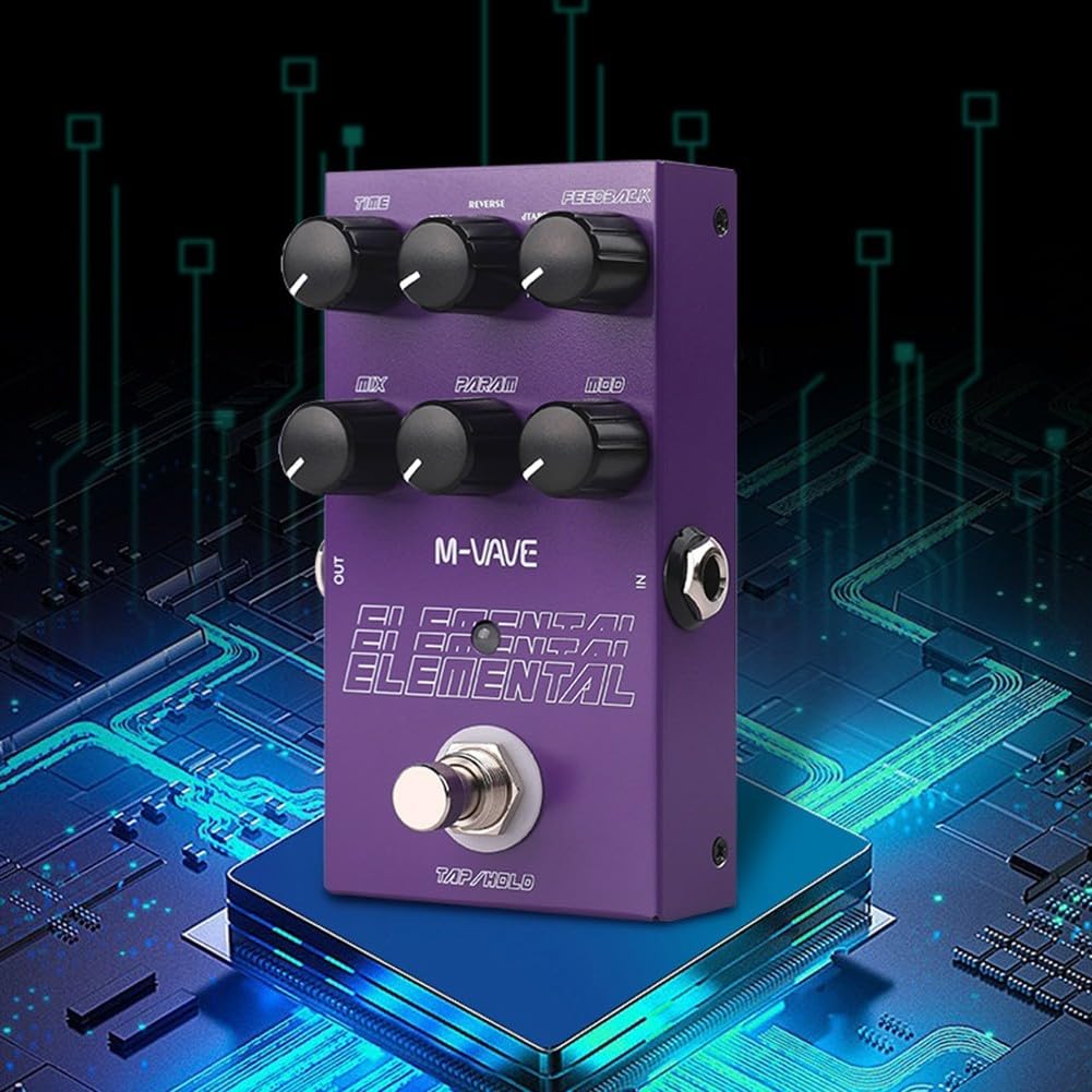 Delay e Reverb Chitarra Bass Effetti Pedale, Pedale Delay Digitale Pedale Elementale Per M-vave 9 Diversi Supporto Effetti Chitarra Per TAP