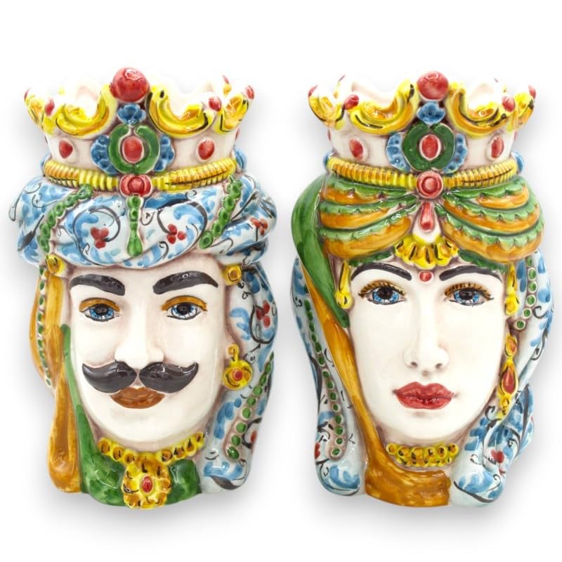 Têtes mauresques normandes siciliennes d'art en céramique de Caltagirone MD15