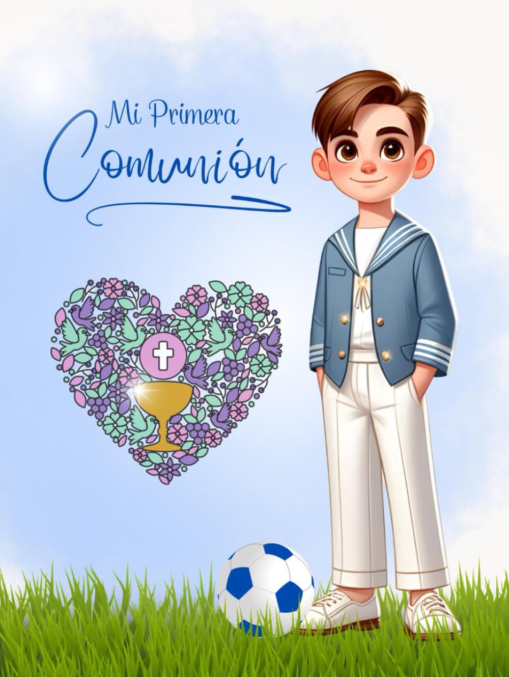 Libro de Firmas Mi Primera Comunión niño Marinero Fútbol. Fotos y recuerdos