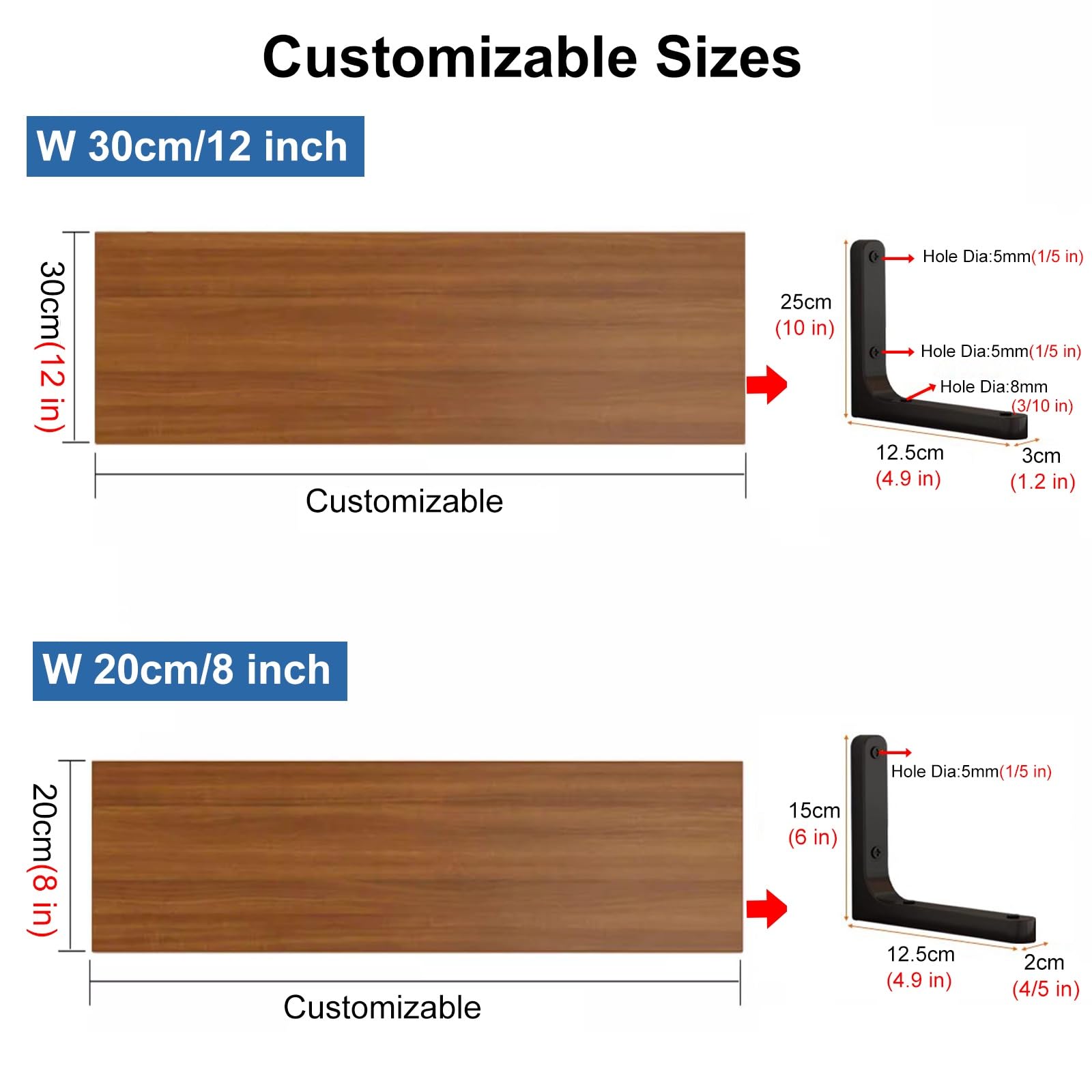 Scaffale sospeso in legno rustico da parete, perfetto per la decorazione della stanza, con staffe per cucina, bagno, camera da letto, soggiorno e ufficio