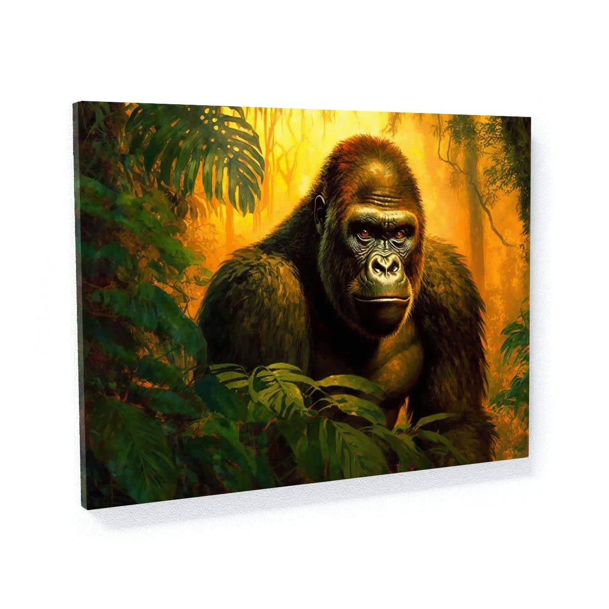 Amazon.com: Sense Canvas Gorilla Realistic Jungle Sunset 12 Canvas