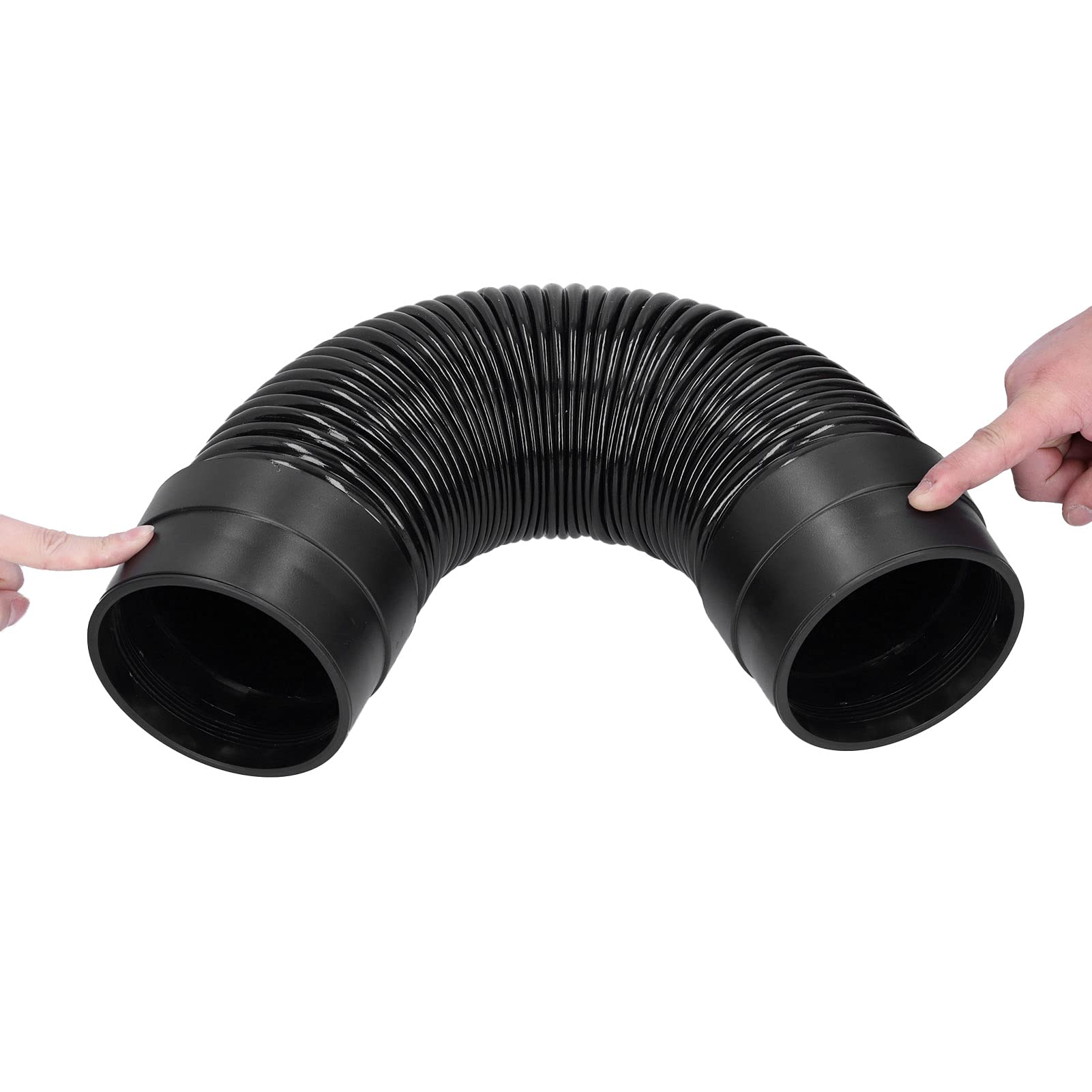 Tubo Flessibile Silenziatore per Riduttore di Rumore in PVC da 55 Cm/21,7 Pollici, Ventola di Scarico Nera con Produzione Integrata in ABS con Isolamento Termico, Anticorrosione
