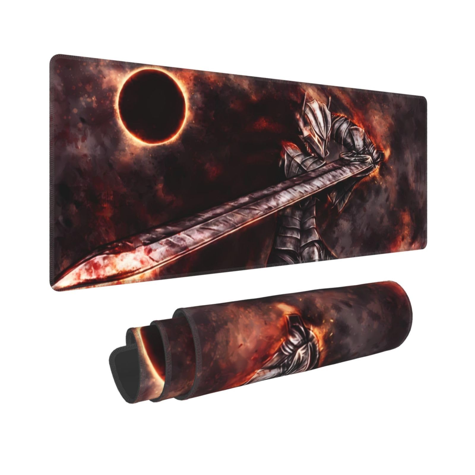 SenyeRAnime Berserk Mouse Pads Large Extended Non-Slip Mouse Pad Game Desk Mats for Keyboard, Mouse,Computer, Laptop 31.5""X11.8"", Black