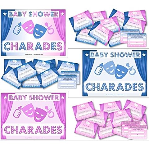 Baby Shower Party Games - <<< Baby Shower CHARADES >>> #C- (Pink/Girl) Cover