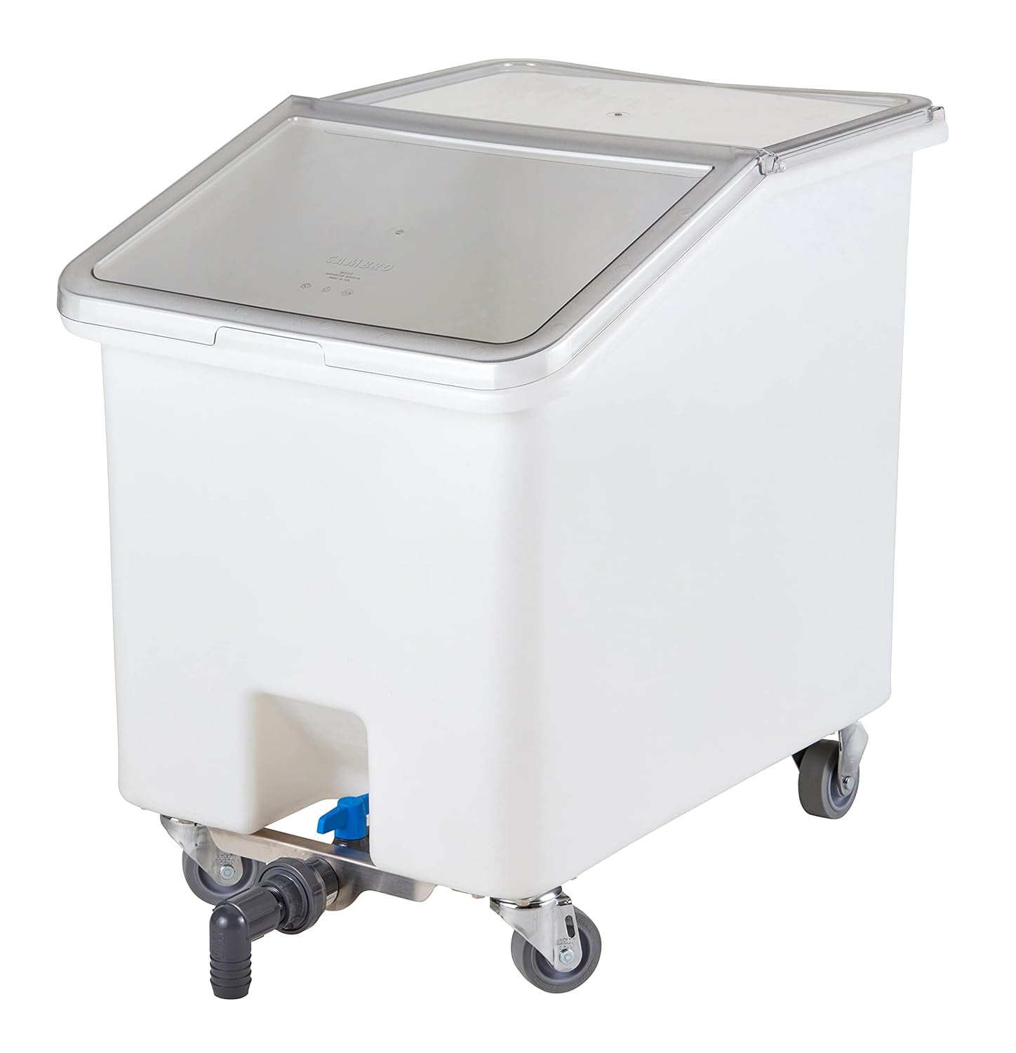 Cambro IBSD37148 White 37 Gallon Soak Tank with Slanted Top and Drain