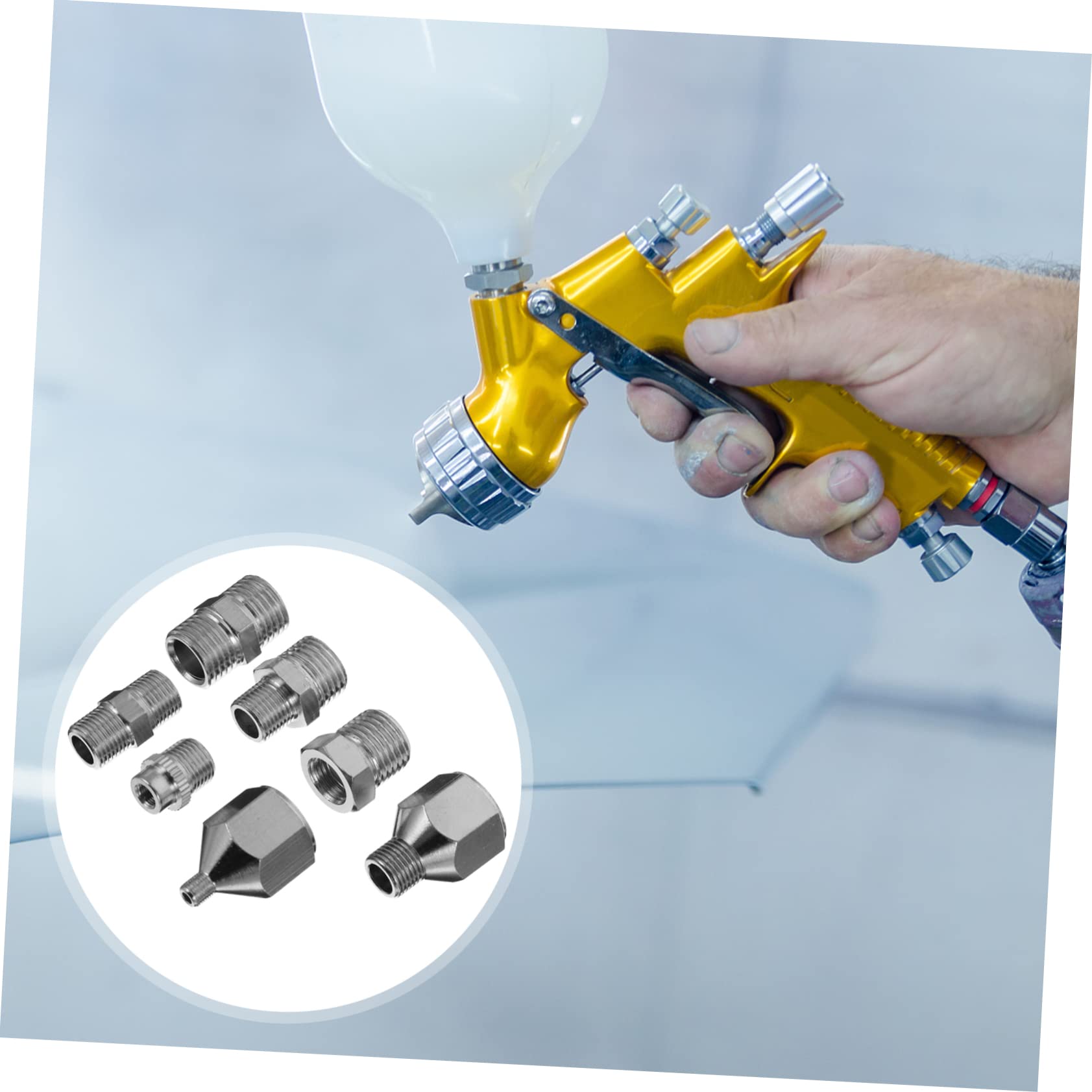 SEWACC 3 Sets Quick Connect Braided Airbrush Air Hose Adapter Male to Male Connector for Airbrush Tools Rustproof Surface Process 7 Specifications