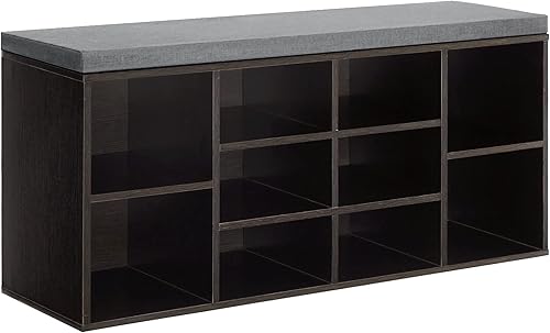 PayLessHere Banco de almacenamiento para zapatos, 10 compartimentos, organizador de zapatos con estante de zapatos de 3 niveles, estantes