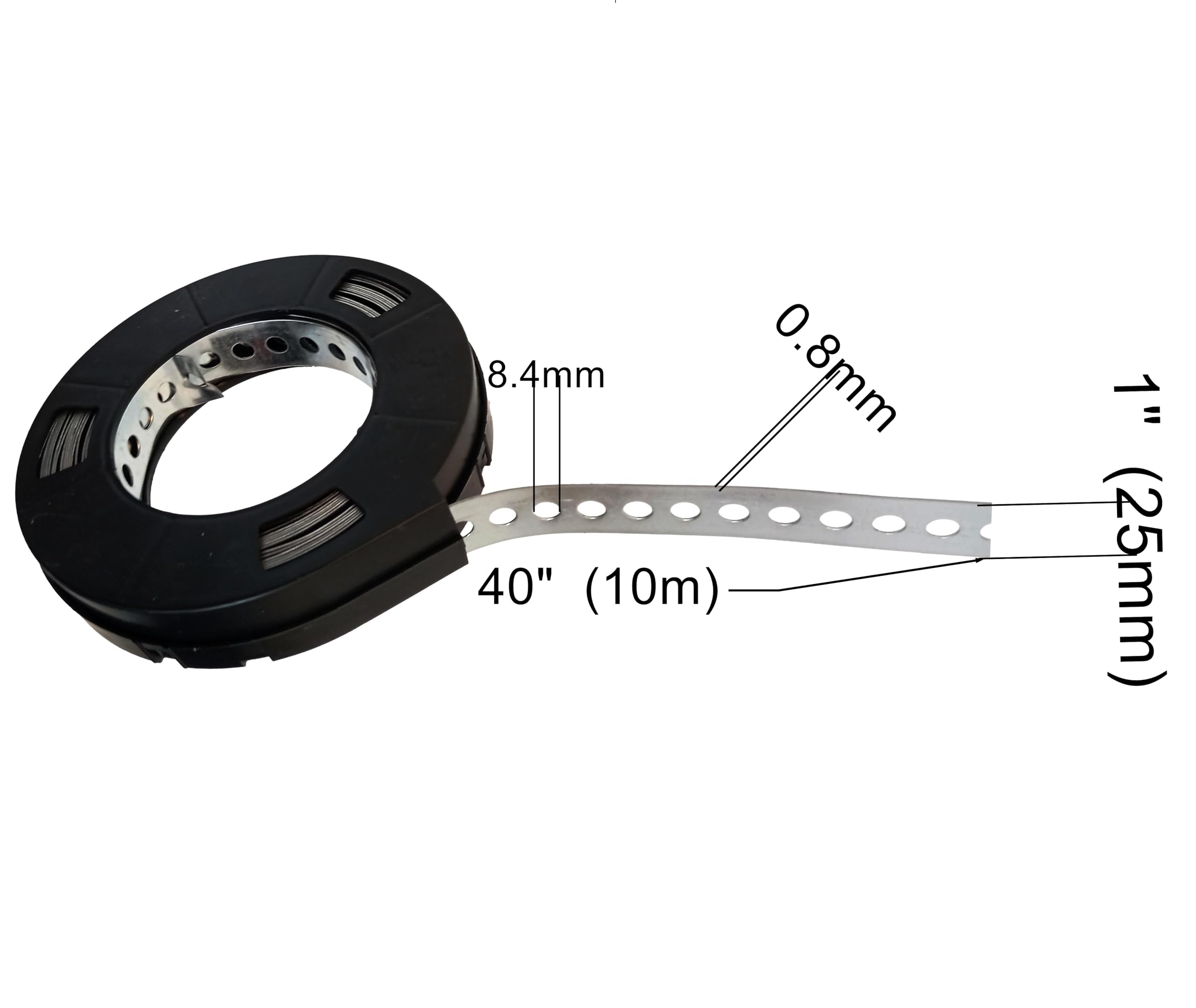 HAFD Perforated Metal Mounting Tape, Galvanised Steel Fixing Strap for Wood Pipe & Cable Installation - Image 2
