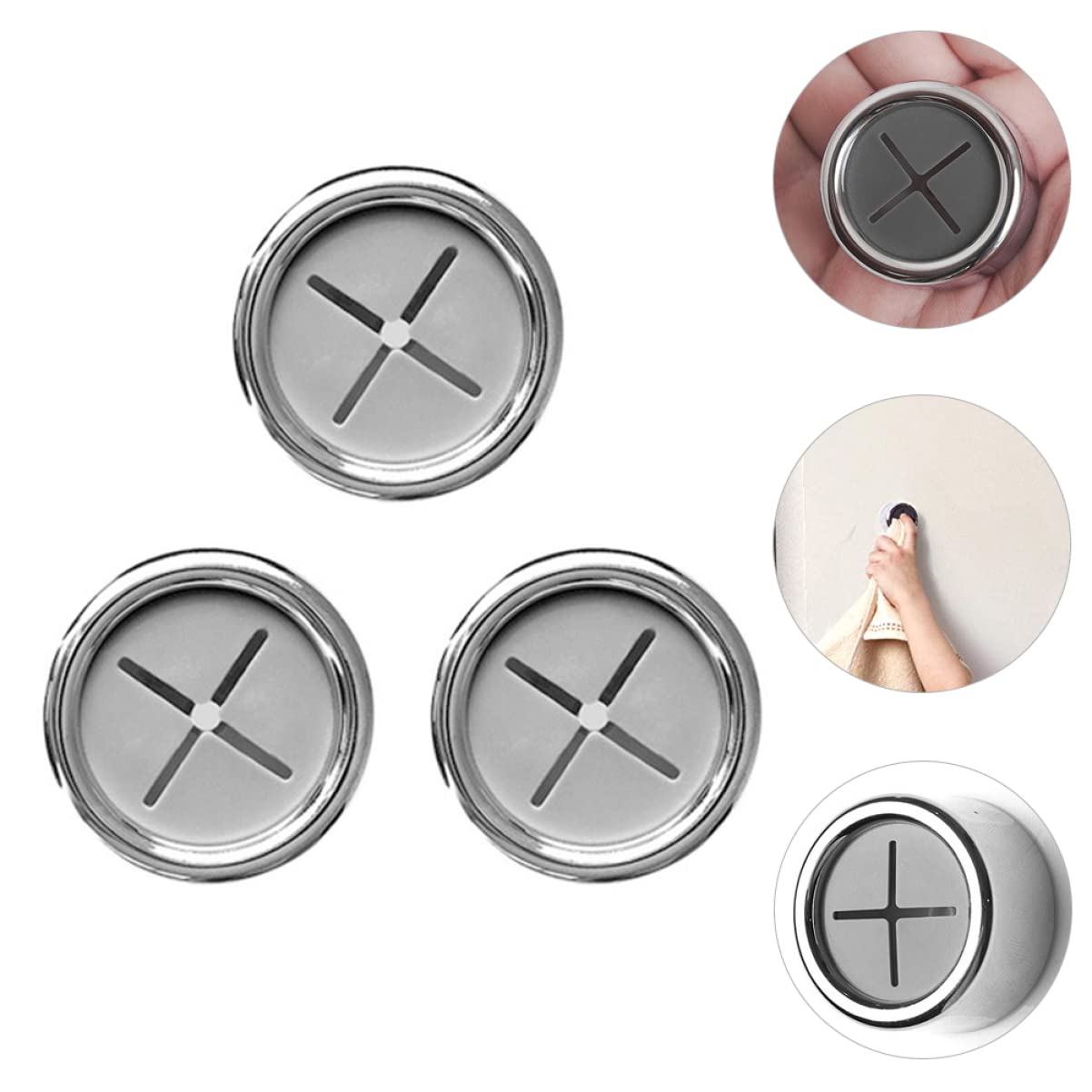 VASDEV 6 Piezas Stcik Robe Cocina Té Baño Redondo ABS Pesado Sin Ganchos Ganchos Trabajo Hogar Autoadhesivo Montaje de perforación Sin Perforaciones para Soportes de Platos Ducha Toalla a