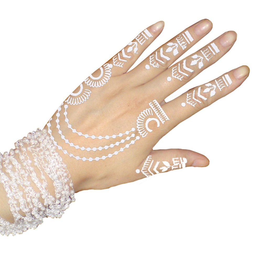Akcja! Henna szablony do tatuażu 8 sztuk zestaw do jednorazowego użytku do rąk, również do tatuaży brokatowych i tatuaży Air Brush Set Jaiya