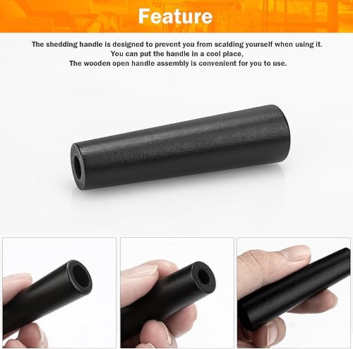 Miniatura 4 de 1600664 Reemplazo de mango de estufa de madera para chimenea Vermont Castings, apto para montaje de mango de madera Fallaway para piezas de repuesto