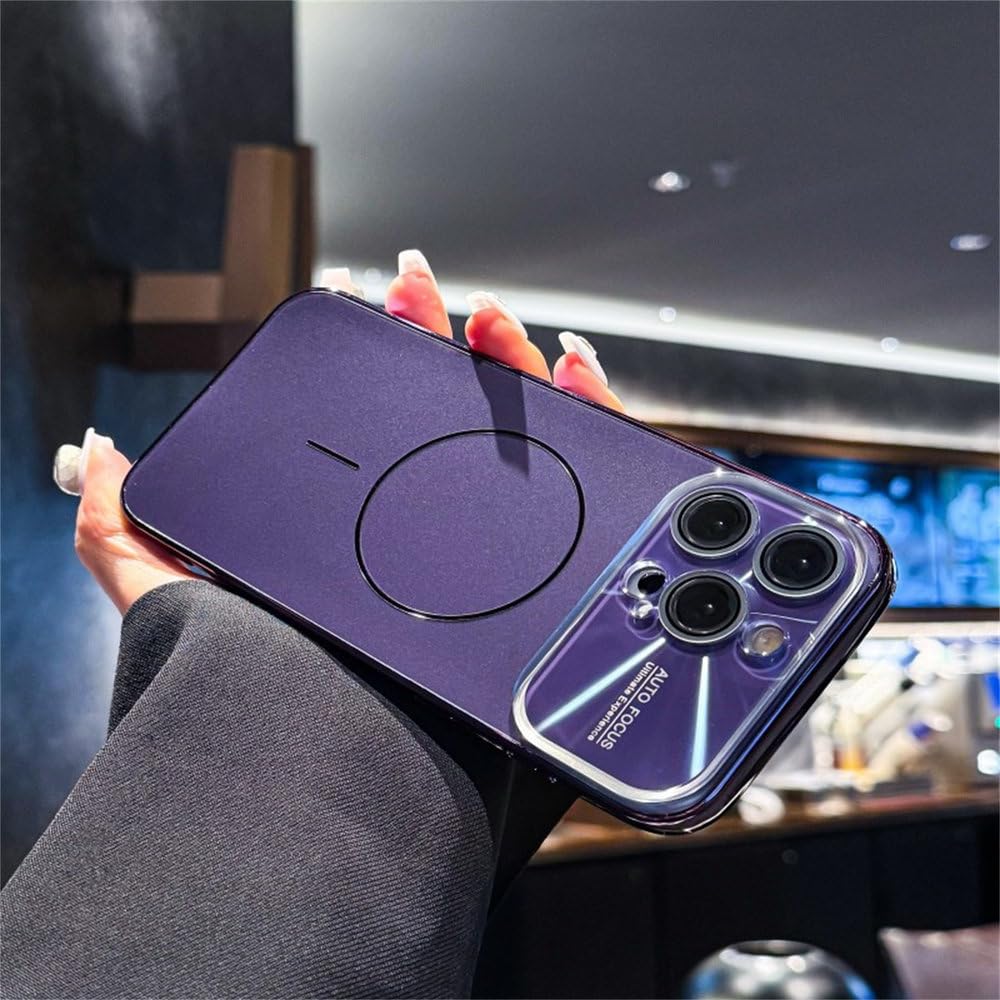 Coque magnétique iPhone 15 Pro mate violet foncé compatible MagSafe - 8