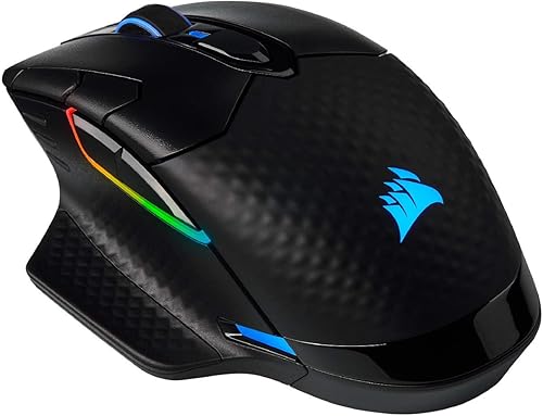 Corsair Dark Core RGB Pro, mouse inalámbrico FPSMOBA para juegos con tecnología SLIPSTREAM, negro, LED RGB retroiluminado, 18000 DPI, óptico,