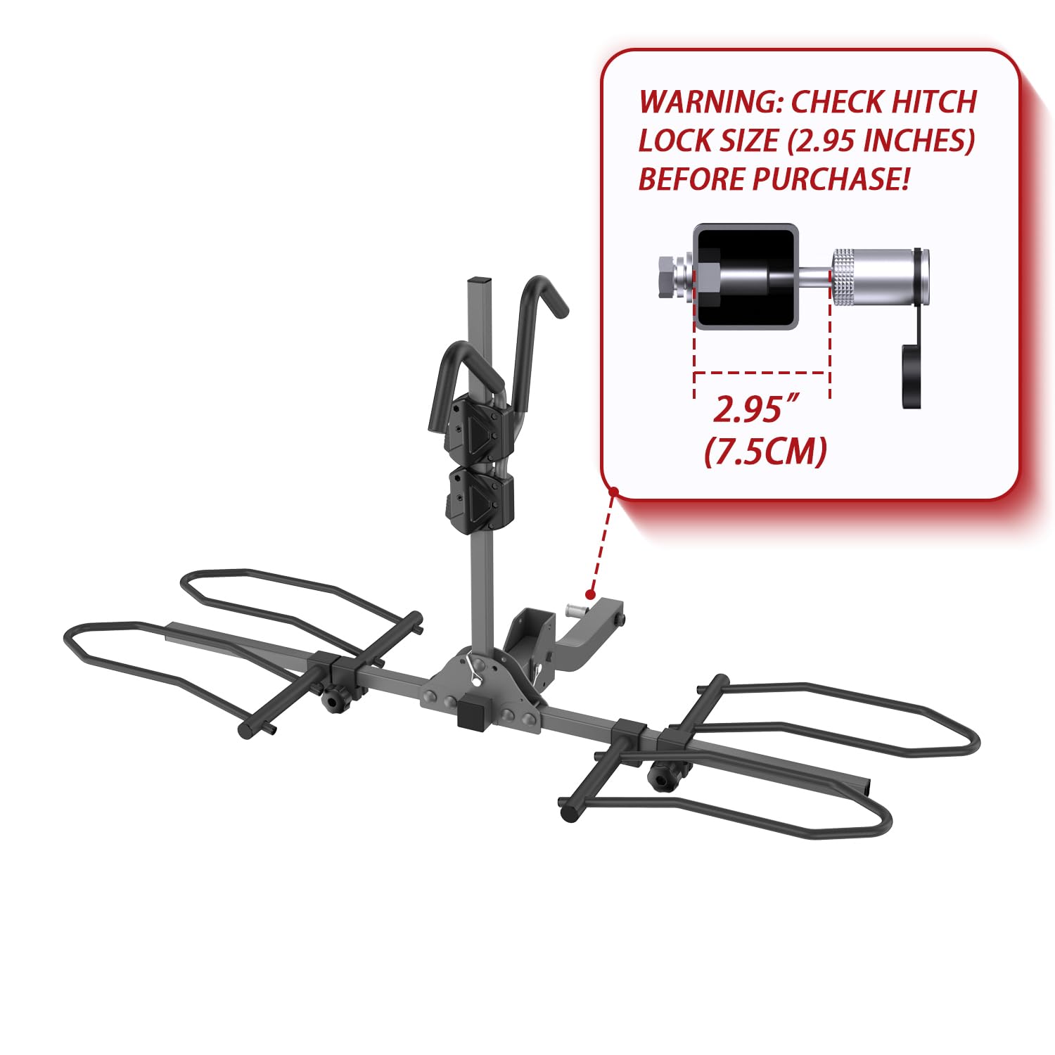 Bike Rack for Car & SUV - 2'' Hitch or Trucks/RV | 160lb Heavy-Duty Car Bike Rack, E-Bike & Fat Tire Ready (5'') | Foldable, Tilt-Away, Anti-Rattle Lock, No Extra Tools Needed