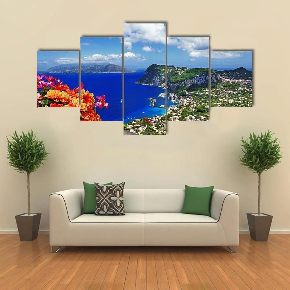 Décoration murale salon grand format pour habiller un mur vide tableau Capri - 7