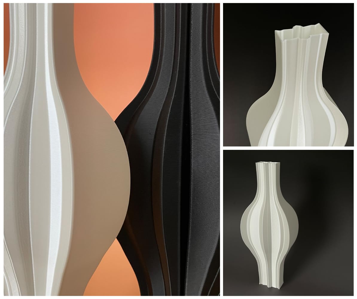 Vases Décoratifs Vase Décoratif BRYN En PLA Impression 3D - Pour Fleurs Séchées, Pampa, Décoration Intérieur (Blanc) Maison Du Vase En Ligne