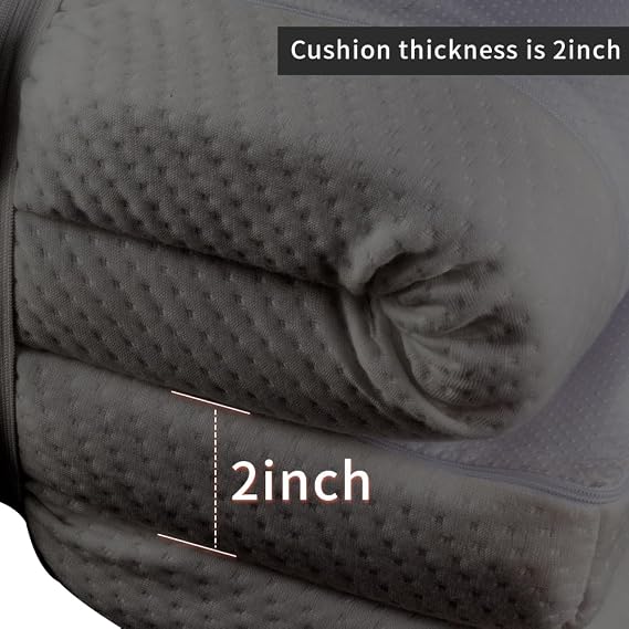 Grey Lash Bed Memory Foam Massage Table Topper, 73x29x2 inch, Removable Cover, Non-Slip, Elastic Bands