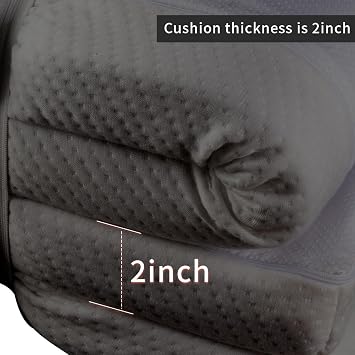 Grey Lash Bed Memory Foam Massage Table Topper, 73x29x2 inch, Removable Cover, Non-Slip, Elastic Bands